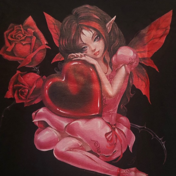 Fairy with heart and roses t-shirt sz 3X - Picture 4 of 6